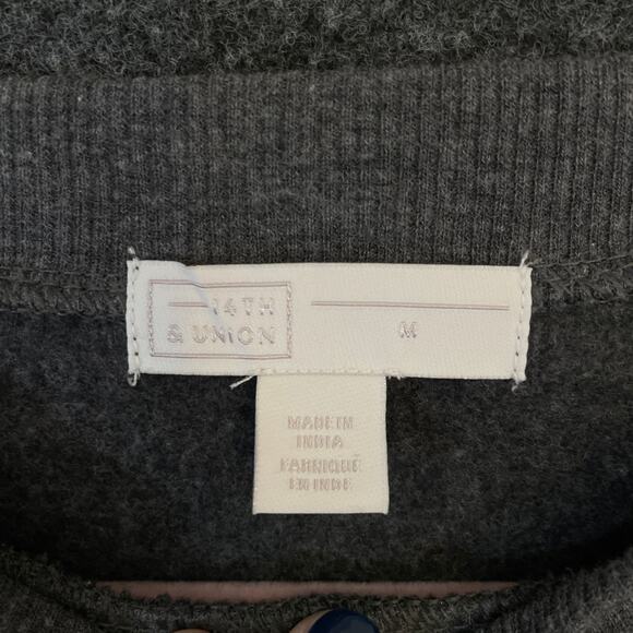 14th & Union Gray Peplum Sweatshirt Women’s M Casual Chic Cottagecore Preppy - Picture 5 of 8